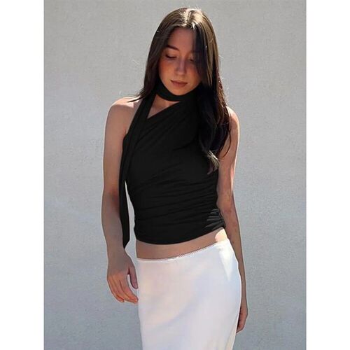 Backless Sexy Off Shoulder Halter Tank ops Women Vintage Sle