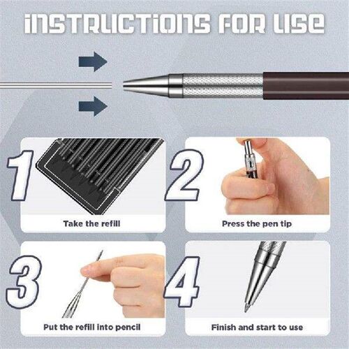 Welder Pencil With 60 Pieces Round Refills Mechanical