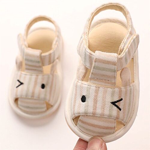 In Stock Colored Cotton Baby Squeeze Sandals Soft Sole Non-s