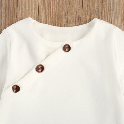 Citgeett Spring Baby Boys Girls Suit Retro Buttons Long Slee