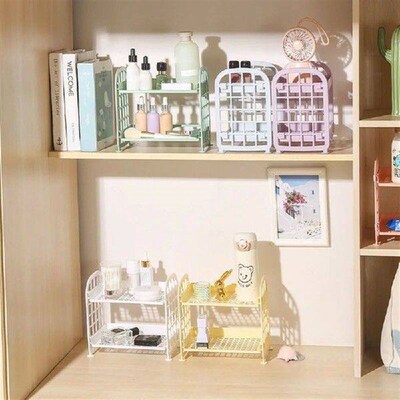 Hot Sale Double Layered Desktop Storage Rack Foldable