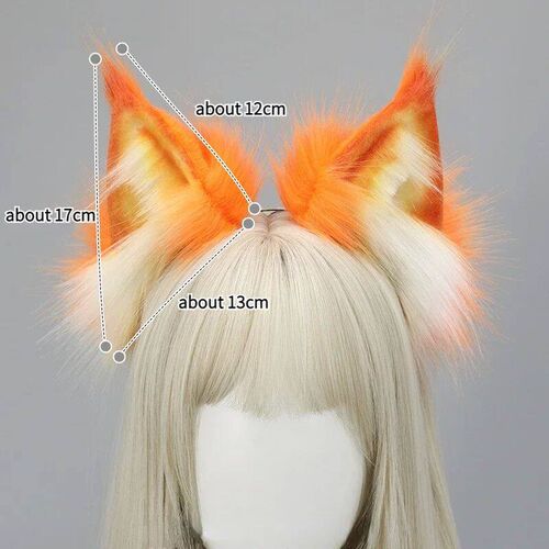 Plush Wolf Cat Ears Headband Furry Faux Fur Ear Hairbands