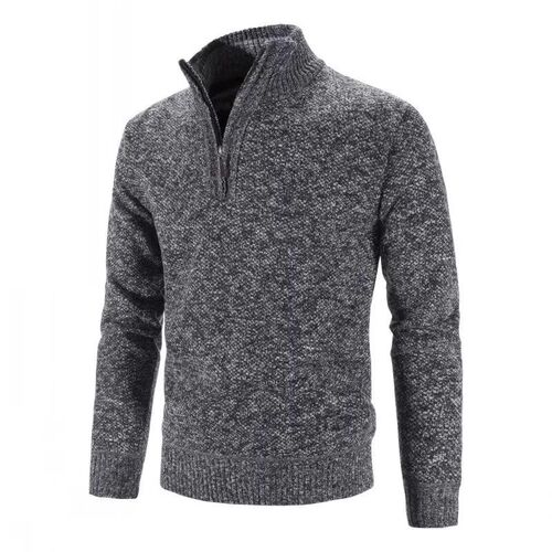 Autumn Winter Thick Knitted Sweater Men Pullovers Solid Colo