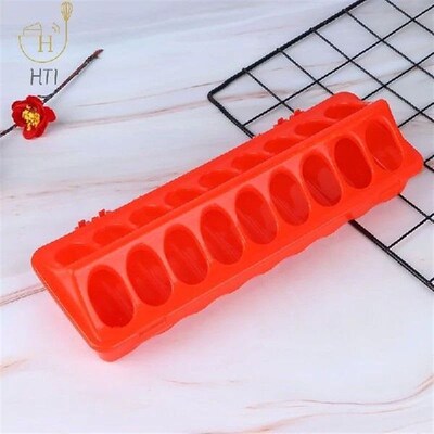 1Pc Double Row 12/18 Holes Poultry Ground Feeder Plastic