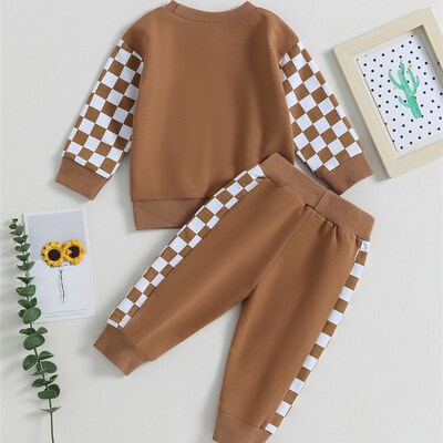Adorable 2-Piece Toddler Boy s Outfit with Raglan Lattice To