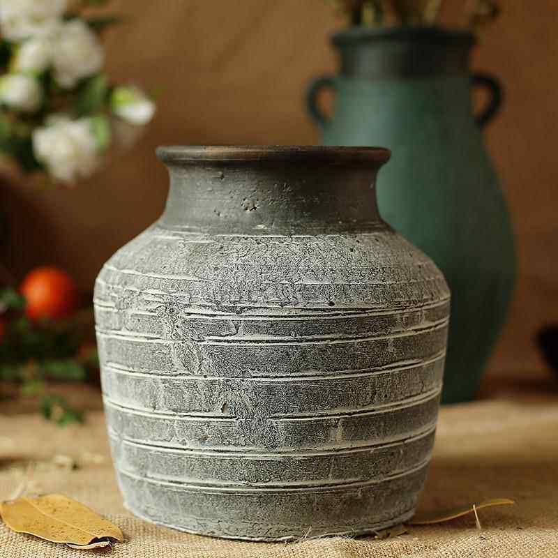 香舍粗陶陶罐花瓶花器多肉花盆复古土陶透气干花做旧土罐瓦罐坛子,家居饰品,花瓶,淘宝优惠券,粉丝福利购,淘宝优惠卷