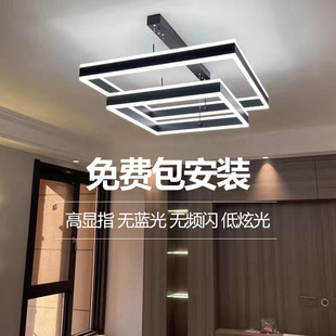 2023年新款客厅吊灯广东中山灯具现代简大气客厅主灯极简大灯套餐
