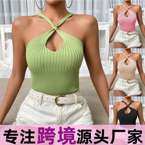 Womens Knitted Top With Independent Station Cross Hollow Za