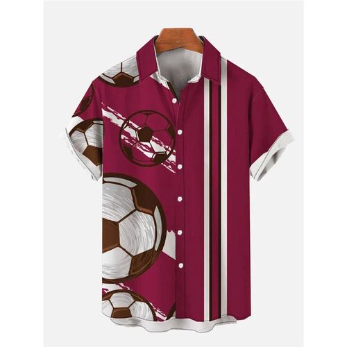Colorful Soccer Balls Pattern D Printing Short Sleeve