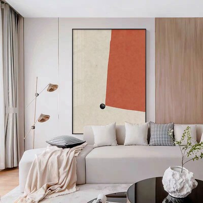 Silent Wind Abstract Red Geometric Living Room Decorative Pa