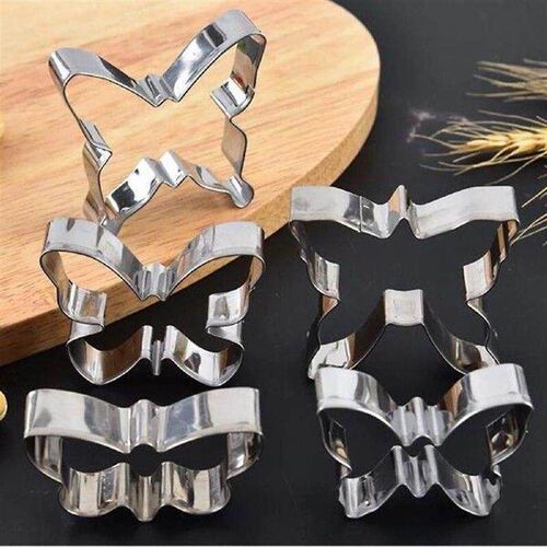 5pcs Butterfly Shaped Stainless Steel Cookie Molds Metal