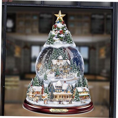 Christmas Tree Rotating Sculpture Train Decoration Window St