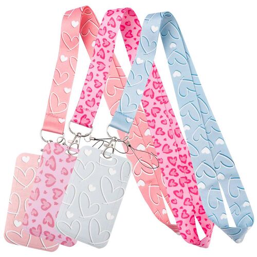 Heart Credential Holder Minimalit Style Lanyard for Key Neck