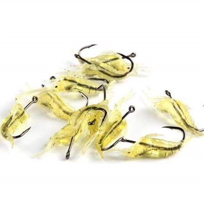 Lure small grass shrimp with a luminous hook, effective for
