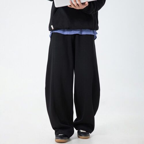 Split Splicing Texture Casual Pants Mens Silhouette Scimita