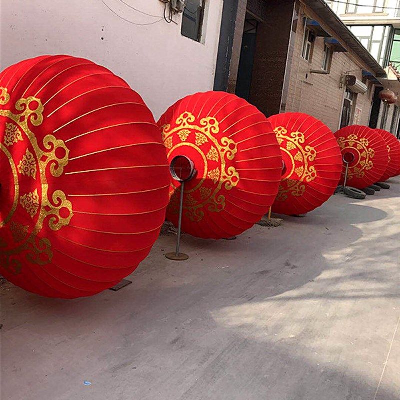 2米宫灯铁口特大超大号广告植绒灯笼单位酒店广场元旦节庆典装饰