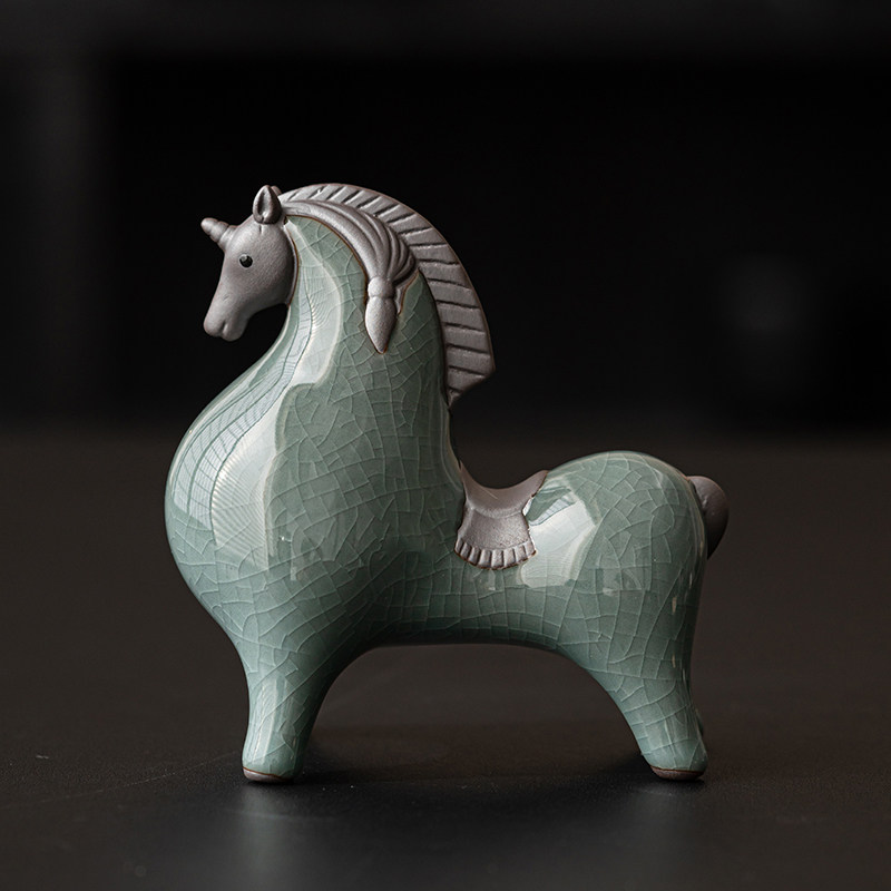 陶瓷唐马摆件小号招财客厅玄关酒柜桌面装饰品办公桌生肖摆设,家居饰品,装饰摆件,淘宝优惠券,粉丝福利购,淘宝优惠卷