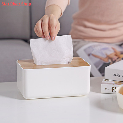 Japanese Tissue Box Wooden Cover Toilet Paper Box Solid Wood