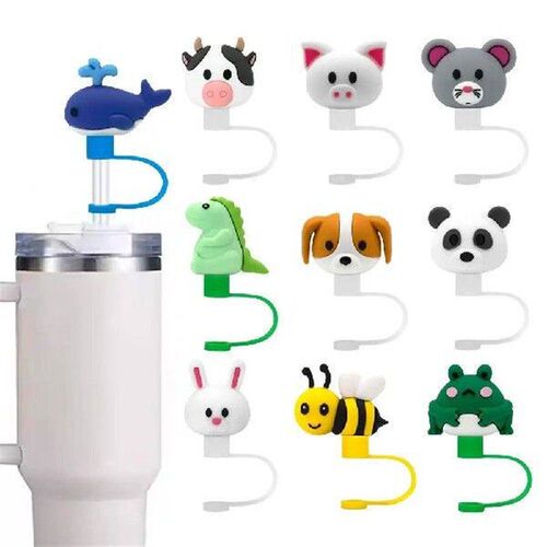 1PC Creative Reusable Silicone Straw Plug Splash Proof Cup