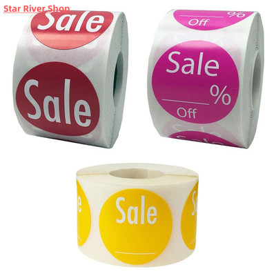 500pcs/Roller Writable Discount Tag Percent Off Labels Price