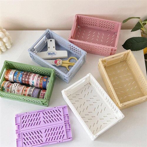 Mr.paper 6 Styles Plastic Stackable Foldable Stationary Hold
