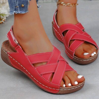 Womens Sandals Peep Toe Summer Sandals With Heels Shoes