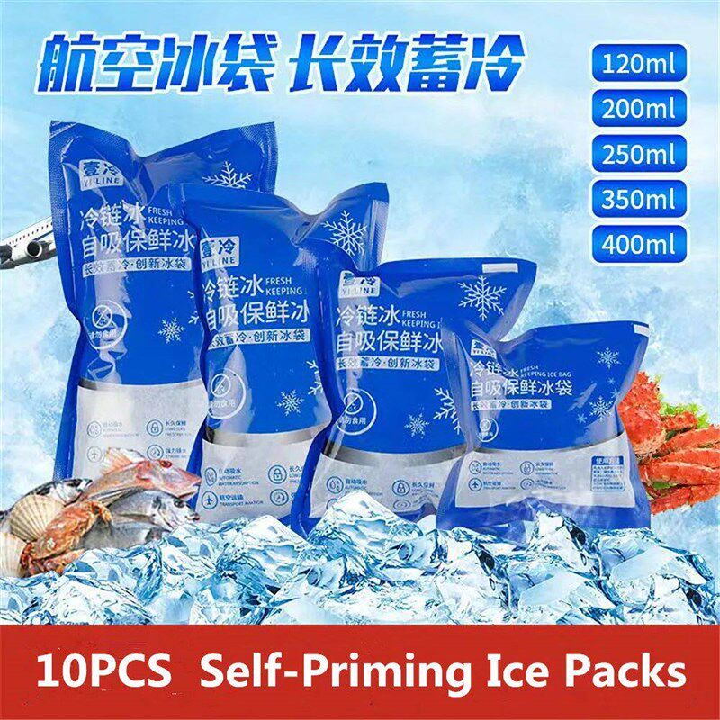 10PCS Ice Pack Reuable Self-priming Icing Cooler Bag Pain Co - 实物图