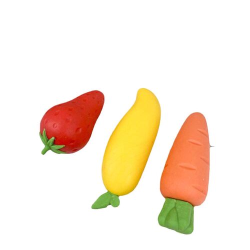 Giant Fruit and Carrot Shaped Erasers, Cute Clean Traceless