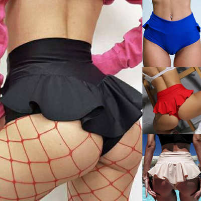 High waisted slim fit with ruffled edges, yoga belly tighten