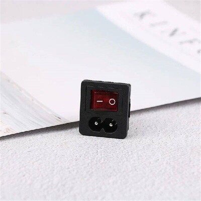 Red Rocker Switch Fused Inlet Power Socket Fuse Switch
