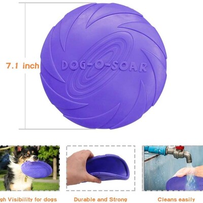 Pretty&Better  Silicone Flying Saucer Dog Cat Toy Dog Game F