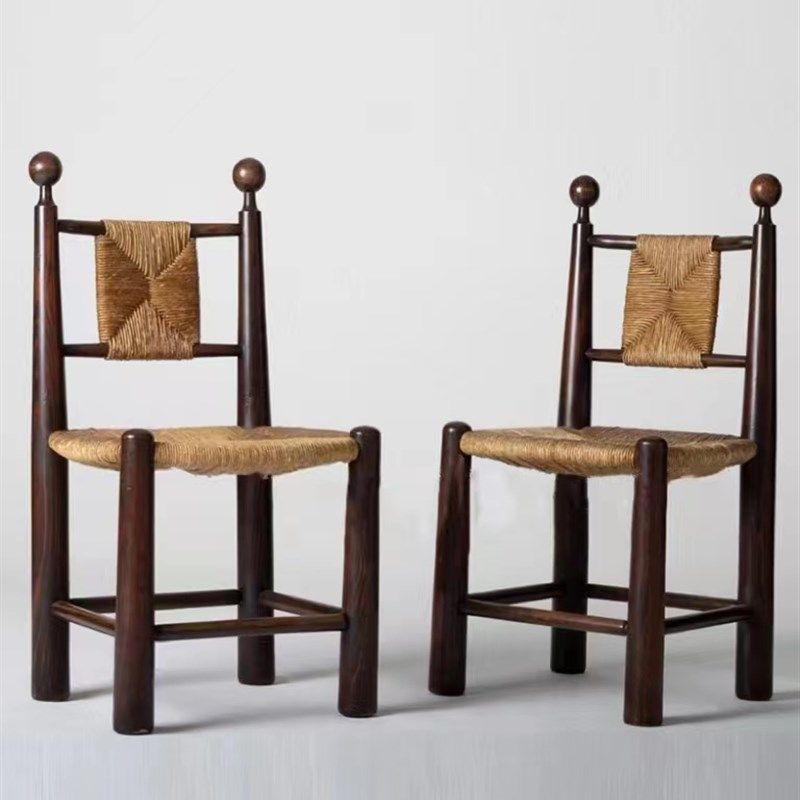 设计师中古实木编藤餐椅法式复古风草藤书桌椅民宿咖啡厅休闲椅子,住宅家具,餐椅,淘宝优惠券,粉丝福利购,淘宝优惠卷