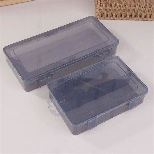 Multi-grid Parts Box Transparent Gray Plastic Electronic