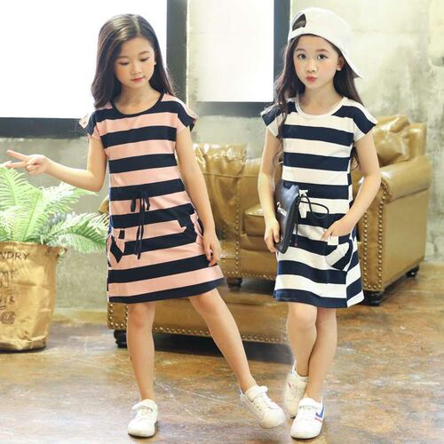 Summer New Childrens Wear Girls Dress Large Childrens Sho