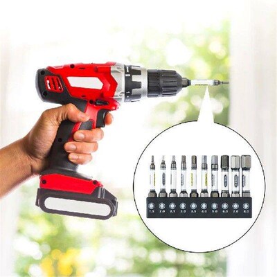 10Pcs 1/4 Inch Magnetic Screwdriver Bit Set with Bit Holder