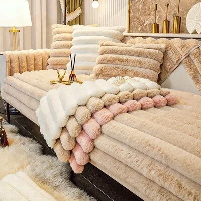 3D Plush Sofa Mat Winter Thick Sofa ver Universal Warm Cushi
