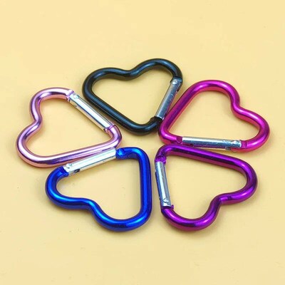 1 Pcs Heart-shaped Aluminum Carabiner Key Chain Clip Outdoor