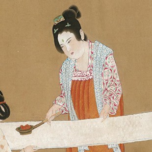 水墨宣言 唐代张暄捣练图宫廷仕女挂画古风装饰画茶室背景墙壁画