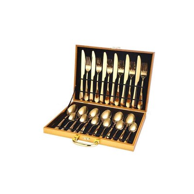 24pcsWestern tableware cutlery set knife fork Silverware Set