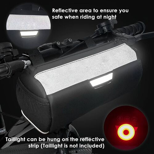 Bike Handlebar Bag Waterproof - Bicycle Handlebar Roll Bag w