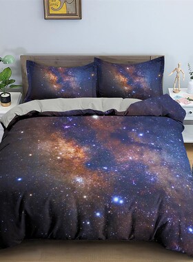 3D Galaxy Duvet Cover Set Single Double Twin Queen 2/3pcs Be
