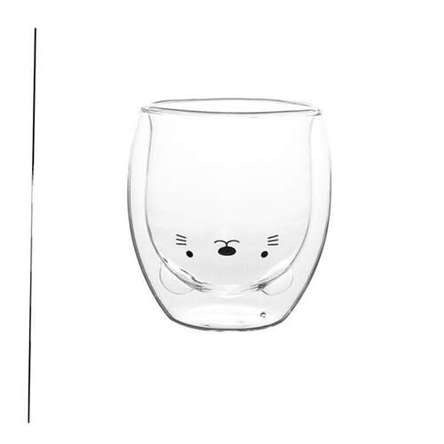 Cute Bear Double-layer Coffee Mug Double Glass Cup Carton 1