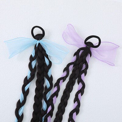 Childrens Cute tail Wigs Sweet Pigtail Bow tail Hair Access