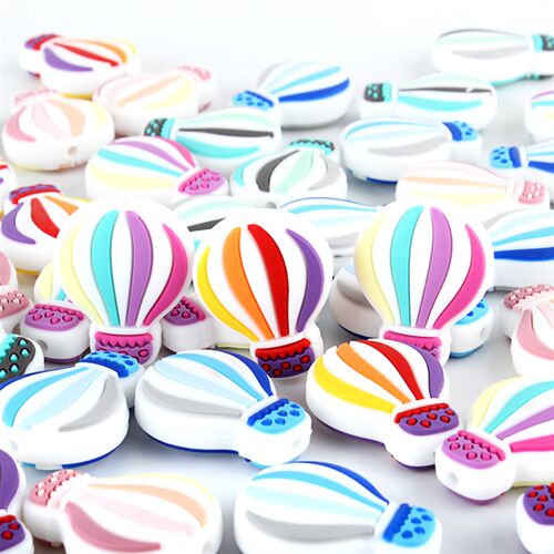 5/20/50Pcs Silicone Baby Beads Hot Air Balloon Teether Beads
