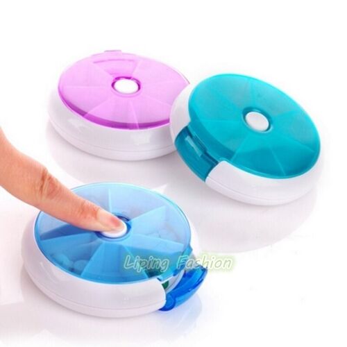 Travel 7 Compartment Pill Box Medicine Tablet Holder Organiz