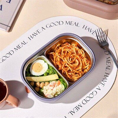 Stainless Steel Childrens Lunch Box 2 Compartments