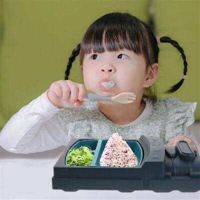1 Set Childrens Plate Sectioned Design Toddler Trays Kids