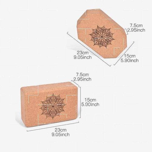 Cork Yoga Block Foam brick black stching aid gym pilates