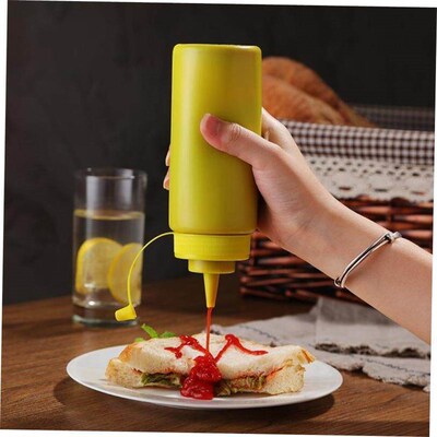 Squeeze bottle of tomato sauce set for home kitchen