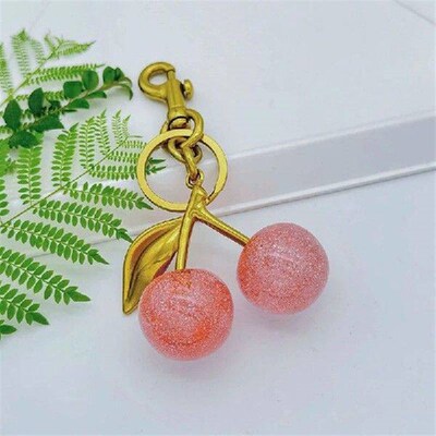 1 Piece Bag Pendant Creative Charms Crystal Cherry Keychain